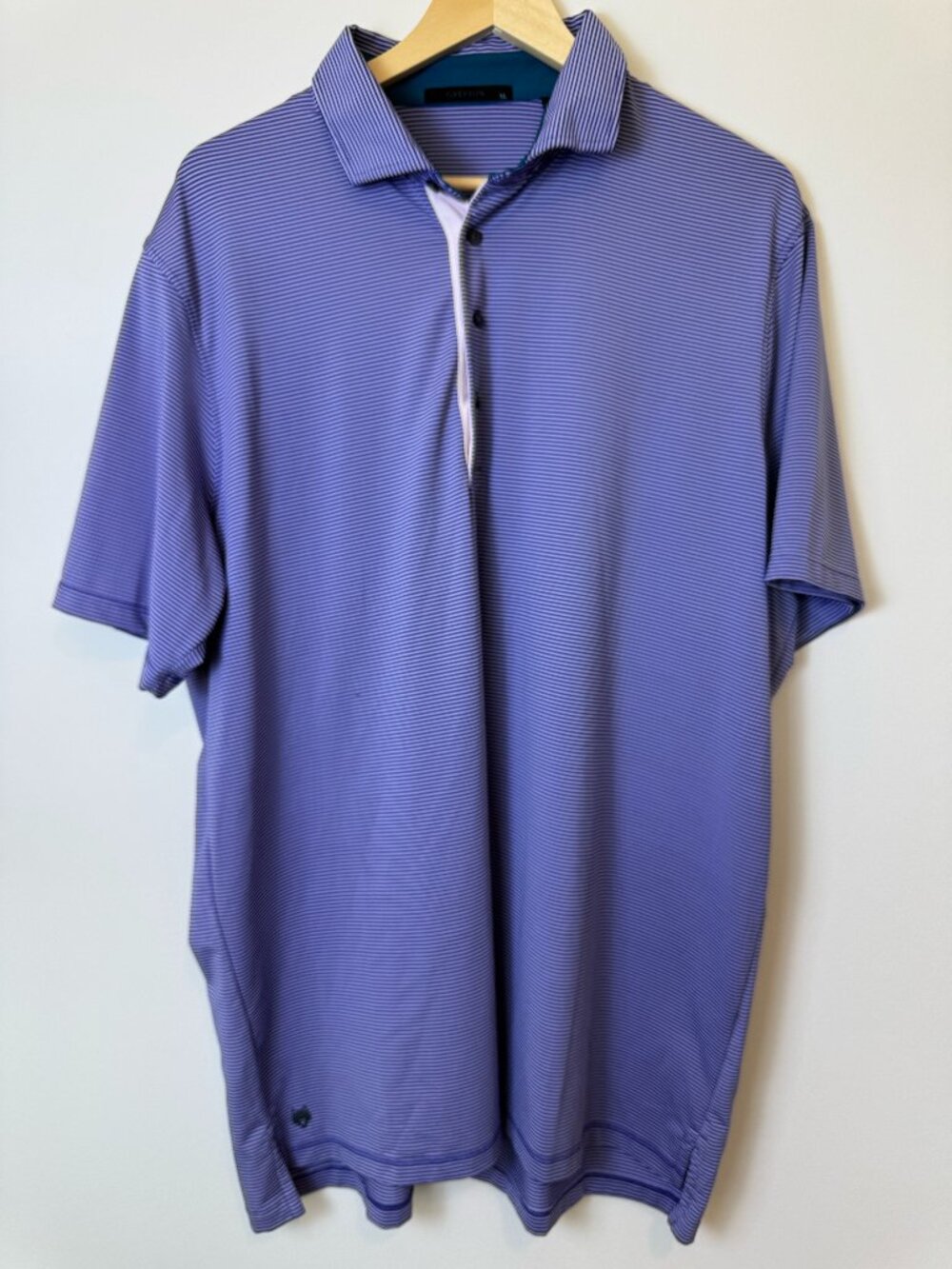 Greyson Striped Performance Golf Polo Men’s XL Blue Short Sleeve